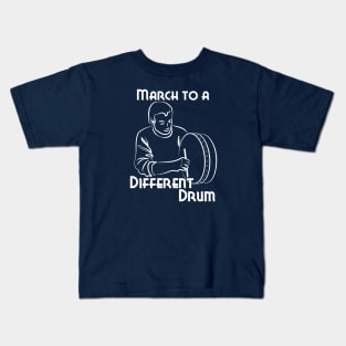 March to a Different Drum - Man With Bodhran - white Kids T-Shirt